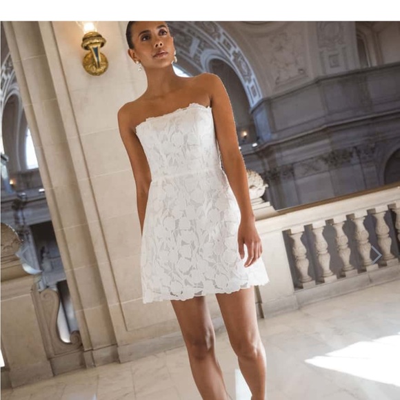 JENNY YOO AMANDA DRESS WHITE SIZE 6 NEVER WORN WITH TAGS - Picture 2 of 3